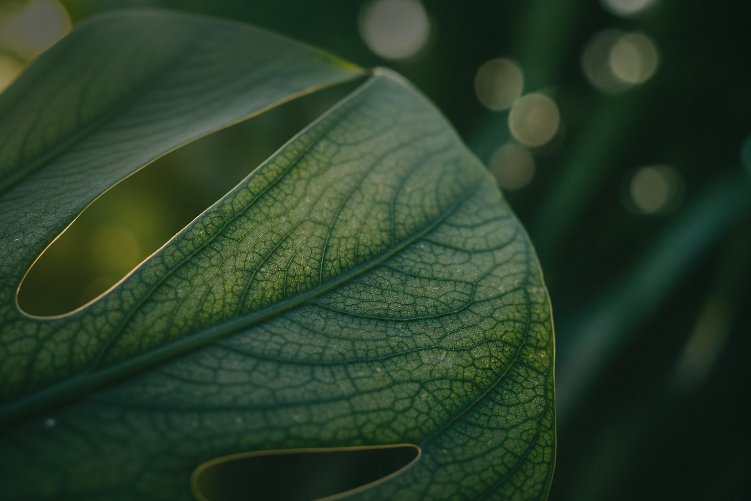 Monstera leaf detail