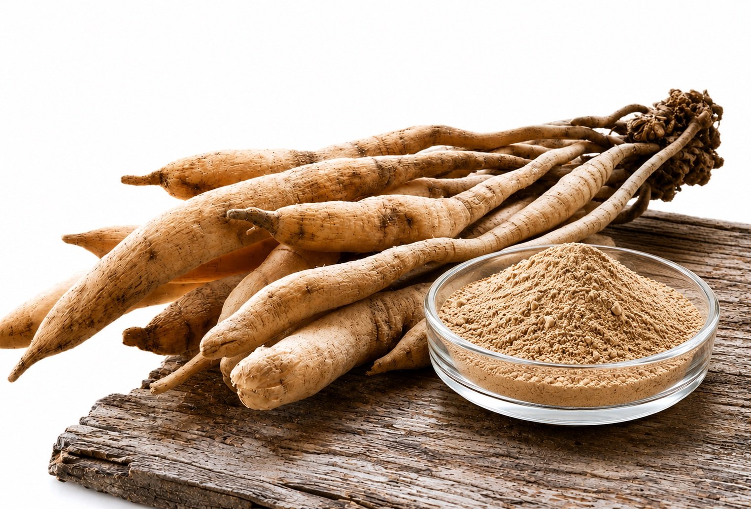 Shatavari root and powder